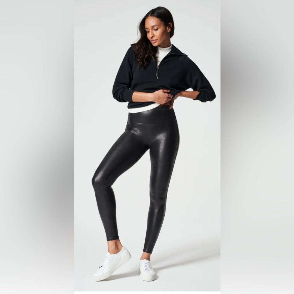 SPANX Faux Leather Leggings High-Waisted Compression